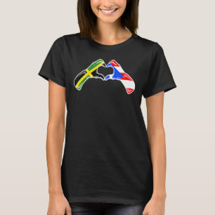 Puerto Rico Jamaica Flag Puerto Rican Jamaican Hea T-shirt