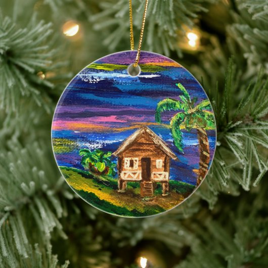 Puerto Rico jibaro house Keramisch Ornament (Boom)