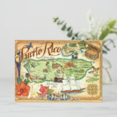 Puerto Rico Kaart 5x7 Grote Postkaart (Staand voorkant)