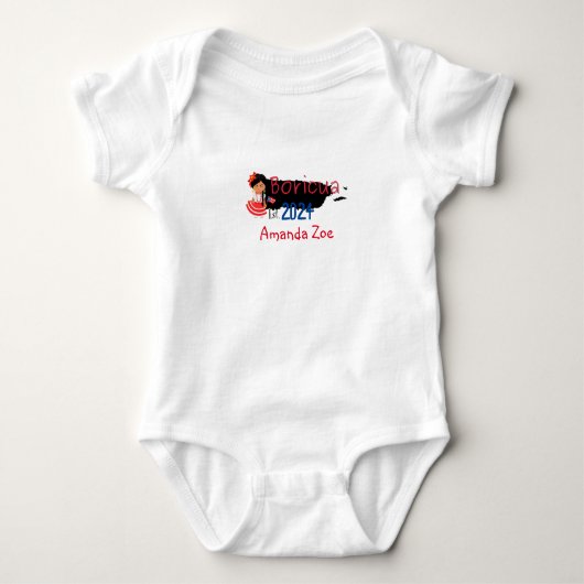 Puerto Rico kaart Baby Oneseis Romper (Voorkant)