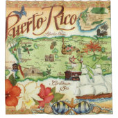 Puerto Rico Kaart Douchegordijn (Voorkant)