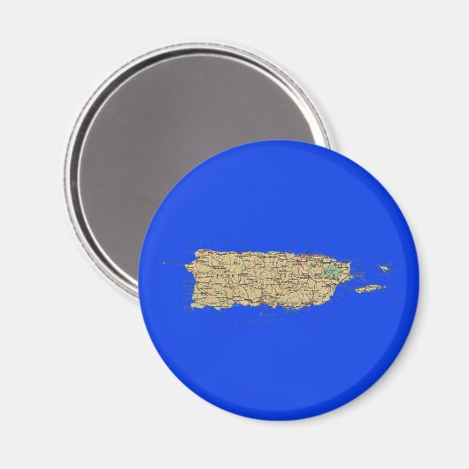 Puerto Rico kaart magneet (Voorkant / Achterkant)