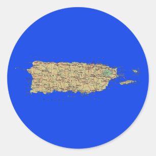 Puerto Rico Kaart Sticker
