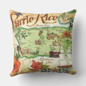 Puerto Rico Kaart Worp Kussen (Achterkant)