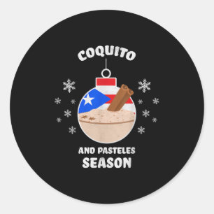 Puerto Rico Kerst Coquito En Pasteles Seizoen  Ronde Sticker