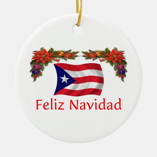 Puerto Rico Kerstmis Keramisch Ornament (Voorkant)