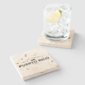 Puerto Rico Klassieke Barware Stenen Onderzetter (Zijkant)