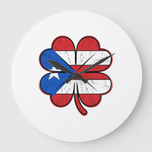Puerto Rico klaver vlag vintage gravure vector D Grote Klok