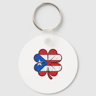 Puerto Rico klaver vlag vintage gravure vector D Sleutelhanger