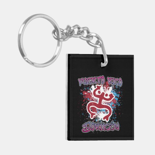 Puerto Rico Koki Taíno Street Art Graffiti Sleutelhanger (Voorkant Links)