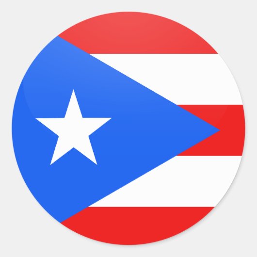 Puerto Rico kwaliteit vlag cirkel Ronde Sticker (Voorkant)