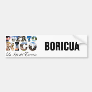 Puerto Rico La Isla Del Encanto Boricua Bumpersticker