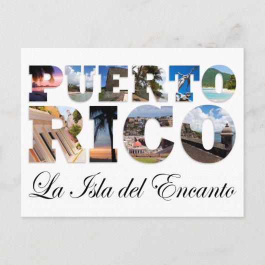 Puerto Rico La Isla del Encanto Collage Briefkaart (Voorkant)