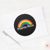 PUERTO RICO LGBT PRIDE REGENBOOG RONDE STICKER (Envelop)