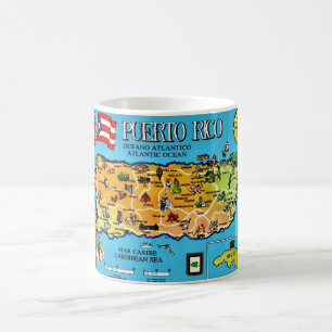 Puerto Rico Lichtblauwe kaart mok