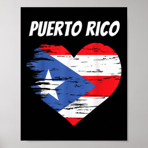 Puerto Rico Liefde Hart Vlag Gift Puerto Ricaanse  Poster