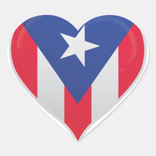 Puerto Rico liefde vlag trots hart sticker (Voorkant)