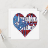 Puerto Rico Liefde Wenskaart Kaart (Voorkant / Achterkant in situ)