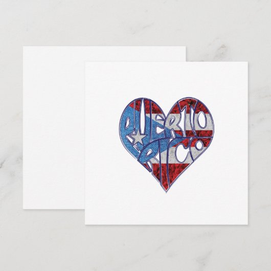 Puerto Rico Liefdesuitnodigingskaart Kaart (Voorkant / Achterkant)
