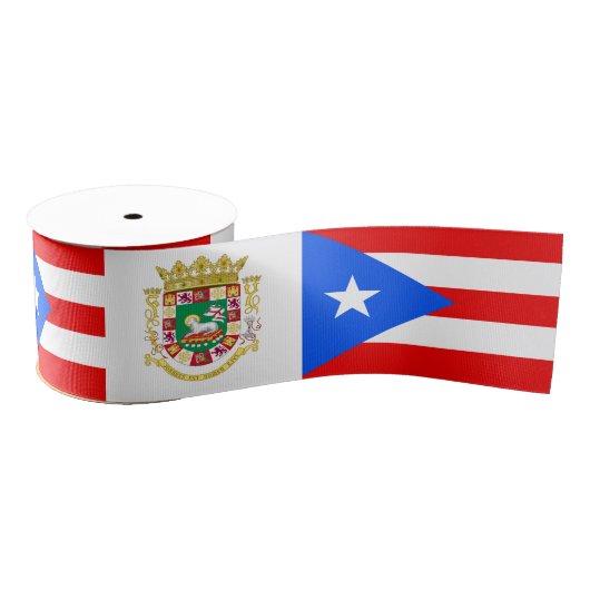 Puerto Rico lint, embleem, Puerto Ricaanse vlag Grosgrain Lint (Spoel)