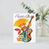 Puerto Rico, man met een gitaar Briefkaart (Staand voorkant)