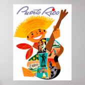 Puerto Rico, man with a guitar Poster (Voorkant)