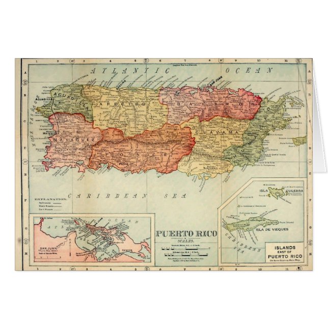  Puerto Rico Map, 1898 Rand McNally & Co. (Voorkant Horizontaal)