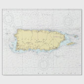 Puerto Rico Map (1981) Island of Enchantment Chart Cadeaupapier (Vlak)