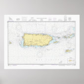 Puerto Rico Map (1981) Island of Enchantment Chart Poster (Voorkant)
