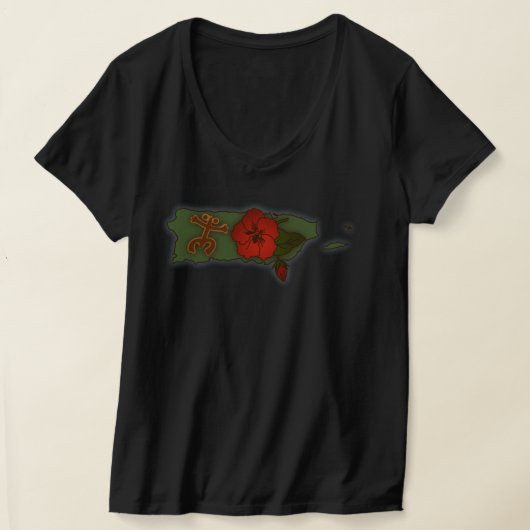 Puerto Rico Map Boricua Coqui Taino Flower T-Shirt (Laagn)