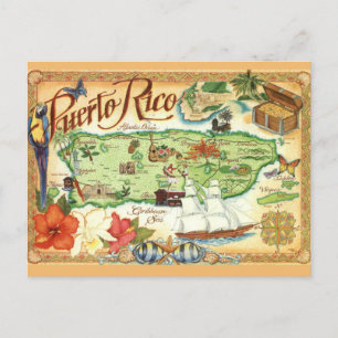Puerto Rico Map Briefkaart