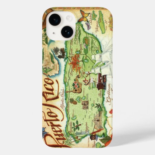 Puerto Rico Map Case-Mate iPhone Case (Achterkant)