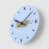 Puerto Rico Map Clock Ronde Klok (Hoek)