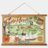 Puerto Rico Map Hangend Wandkleed (Voorkant)