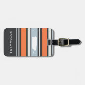 Puerto Rico Map: Moderne strepen: Gepersonaliseerd Bagagelabel (Voorkant horizontaal)