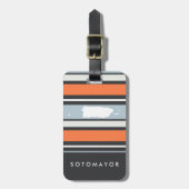 Puerto Rico Map: Moderne strepen: Gepersonaliseerd Bagagelabel (Voorkant verticaal)