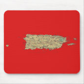 Puerto Rico Map Mousepad Muismat (Voorkant)