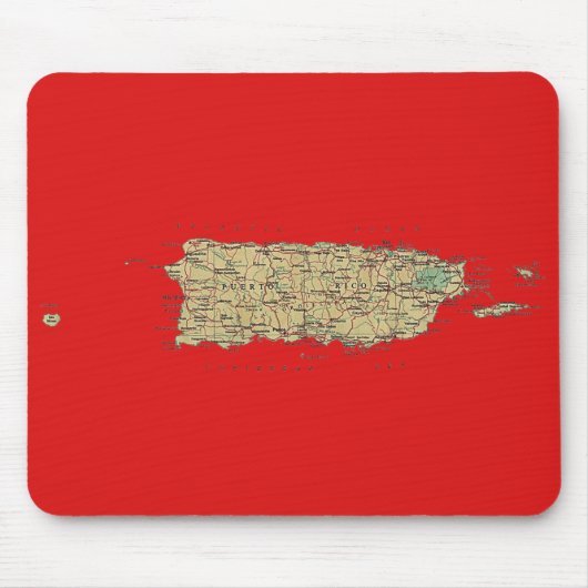Puerto Rico Map Mousepad Muismat (Voorkant)