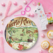 Puerto Rico Map Papieren Bordje (Feest)