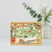 Puerto Rico Map  Postcard Briefkaart (Staand voorkant)
