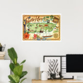 Puerto Rico Map Poster (Thuiskantoor)