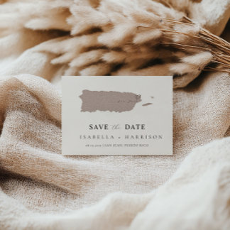 Puerto Rico Map Save the Date Template