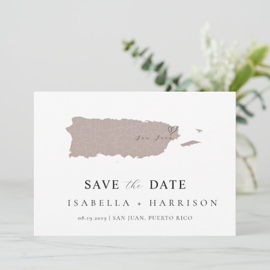 Puerto Rico Map Save the Date Template (Staand voorkant)