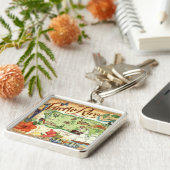 Puerto Rico Map Sleutelhanger (Zijkant)