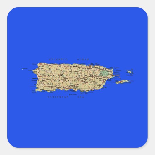 Puerto Rico Map Sticker (Voorkant)