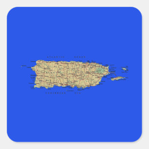 Puerto Rico Map Sticker