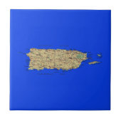 Puerto Rico Map Tile Tegeltje (Voorkant)