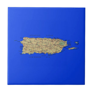 Puerto Rico Map Tile Tegeltje
