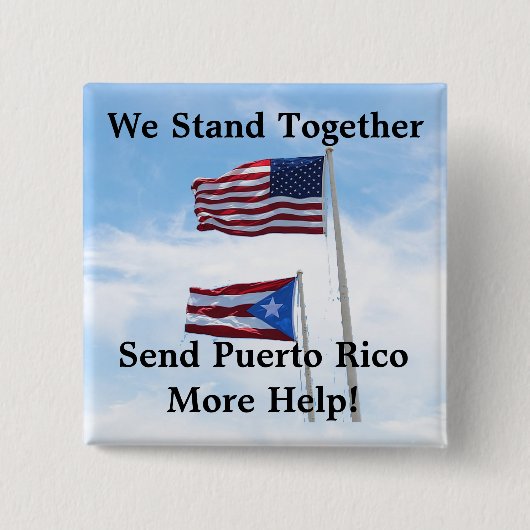 Puerto Rico meer hulp bij orkaanrampen Vierkante Button 5,1 Cm (Voorkant)