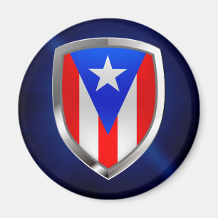 Puerto Rico Metallic Emblem Magneet